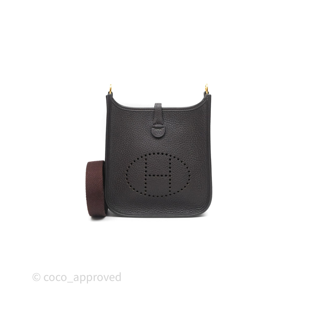 Hermès Mini Evelyne 16 Ebene 46 Clemence Gold Hardware