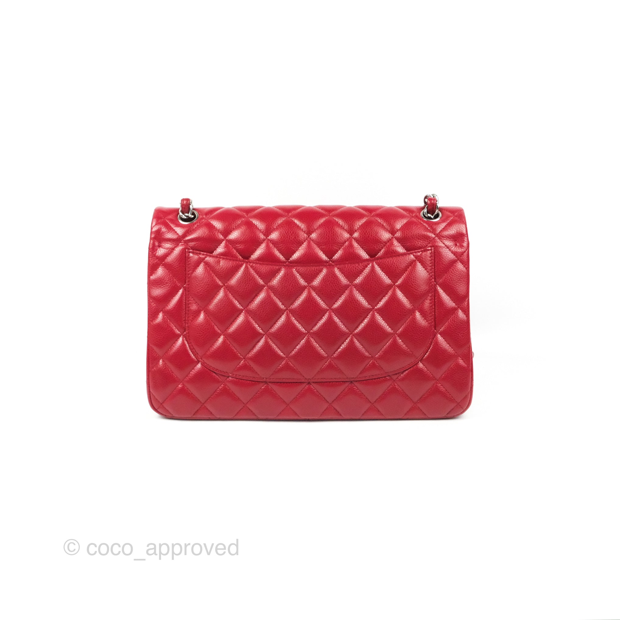 Chanel Jumbo Double Flap Red Caviar Silver Hardware⁣⁣ – Coco Approved Studio