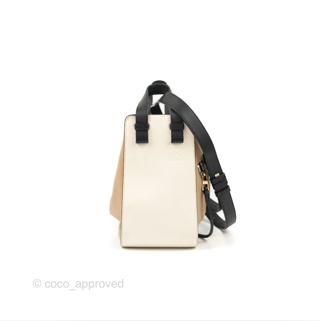 Loewe Hammock Small White/Brown/Black Shoulder Bag
