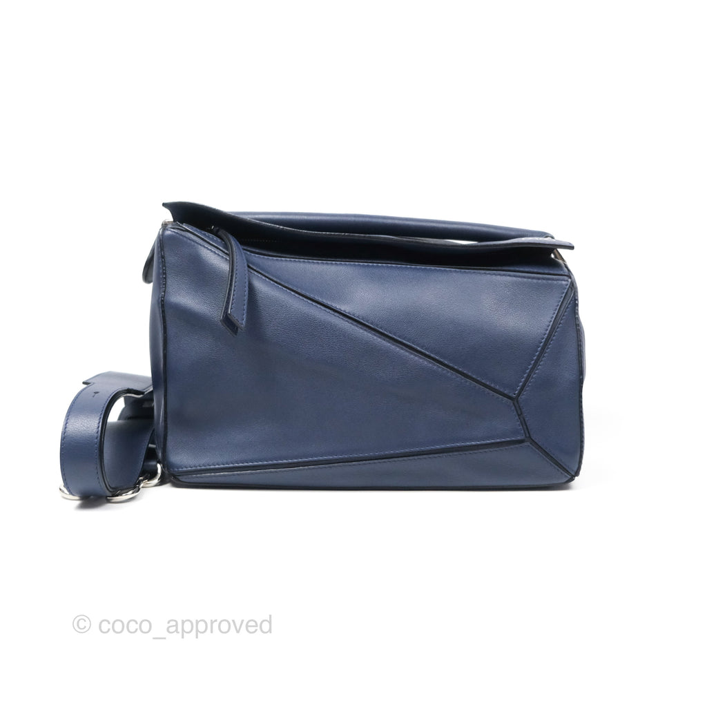 Loewe Medium Puzzle Bag Navy Calfskin