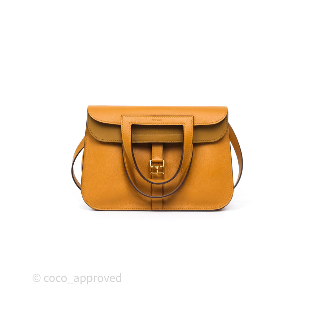 Hermès Halzan 25 Caramel 28 Evercolor Gold Hardware