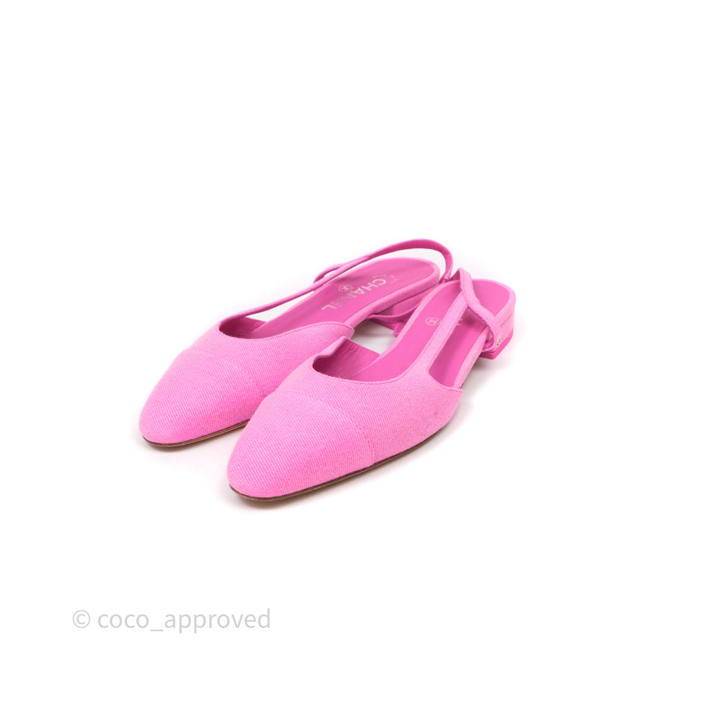 Chanel Classic Slingback Flats Pink Size 38.5