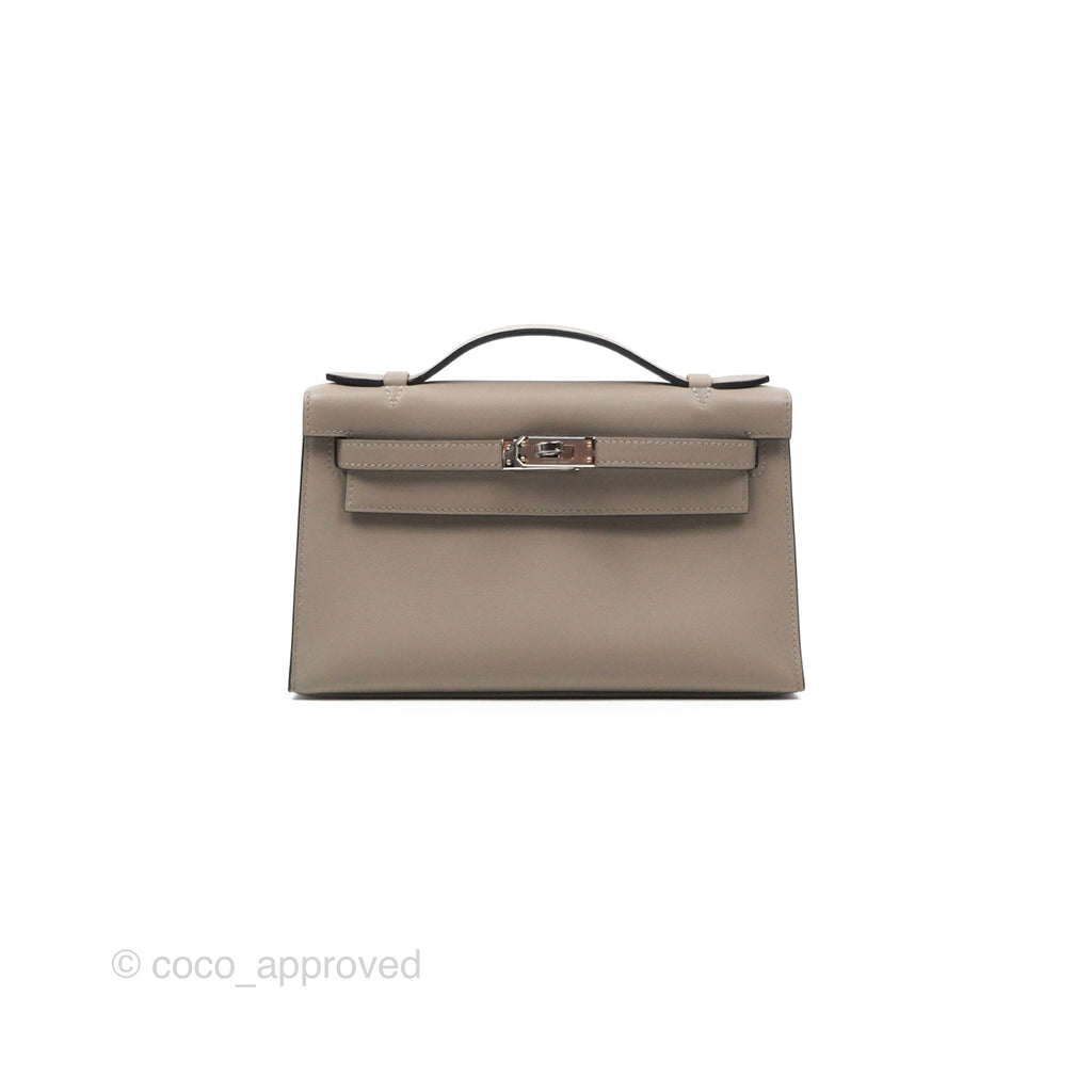 Hermès Kelly Pochette Clutch HSS Gris Asphalte M8/ Noir 89 Palladium Hardware