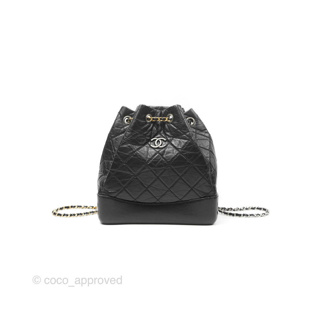 Chanel Small Gabrielle Backpack Black Aged Calfskin