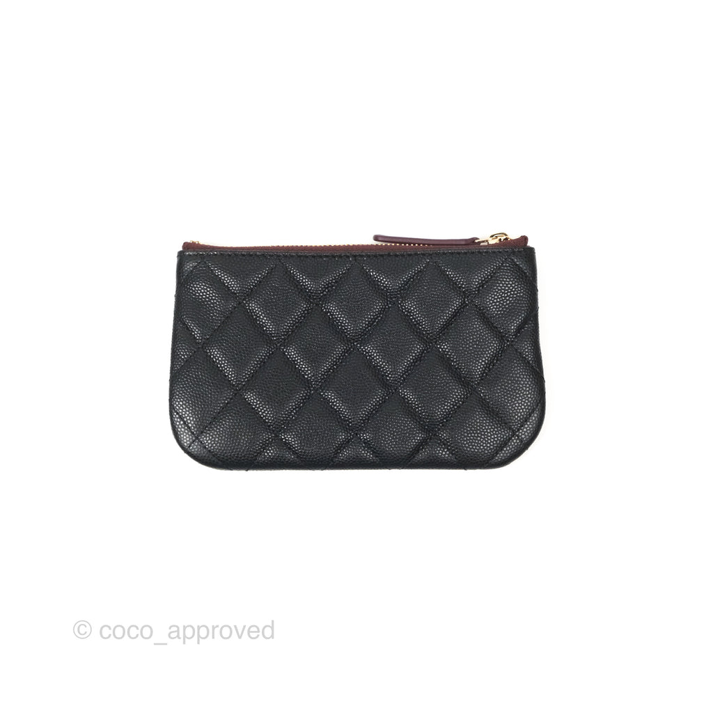 Chanel Quilted Mini O Case Black Caviar Gold Hardware