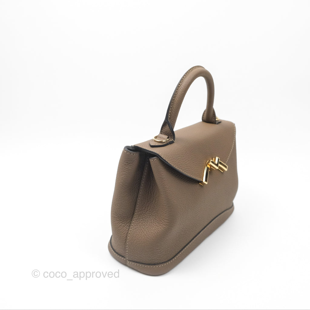 Moynat Gaby BB Taupe Calfskin Gold Hardware