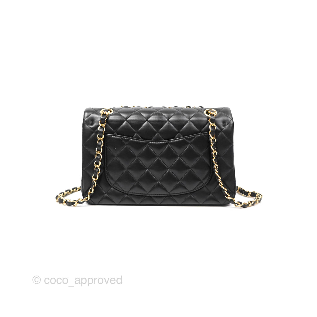 Chanel Small Classic Flap Quilted Black Lambskin Gold Hardware