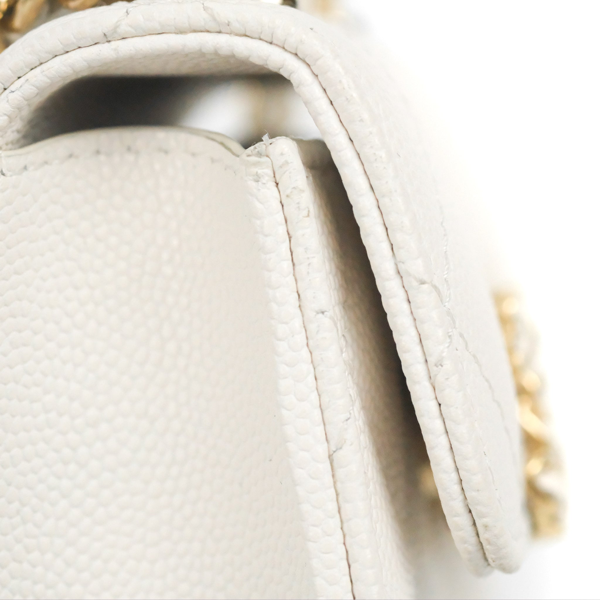 Vintage Chanel Bag CC Logo Matelasse Clutch Wristlet White Leather Evening  Bag