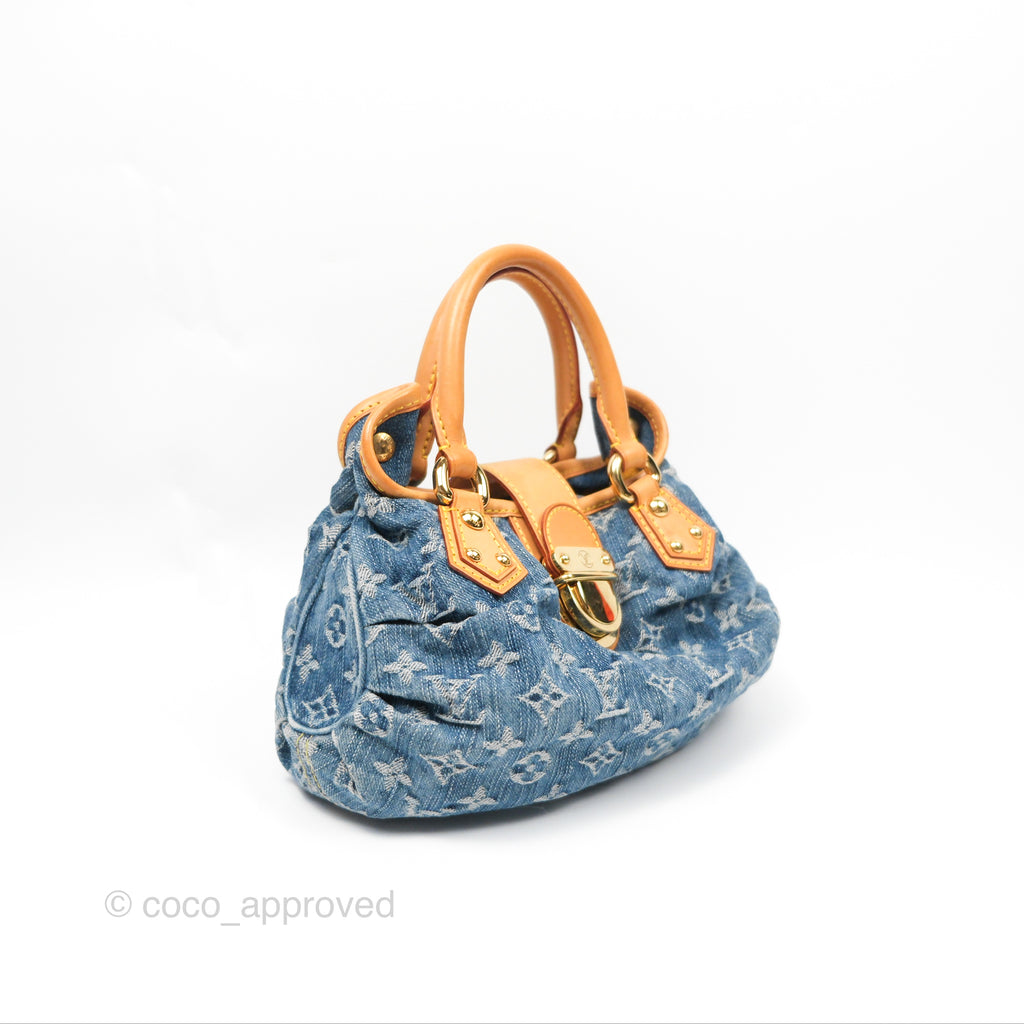 Louis Vuitton Vintage Pleaty Denim Monogram Gold Hardware