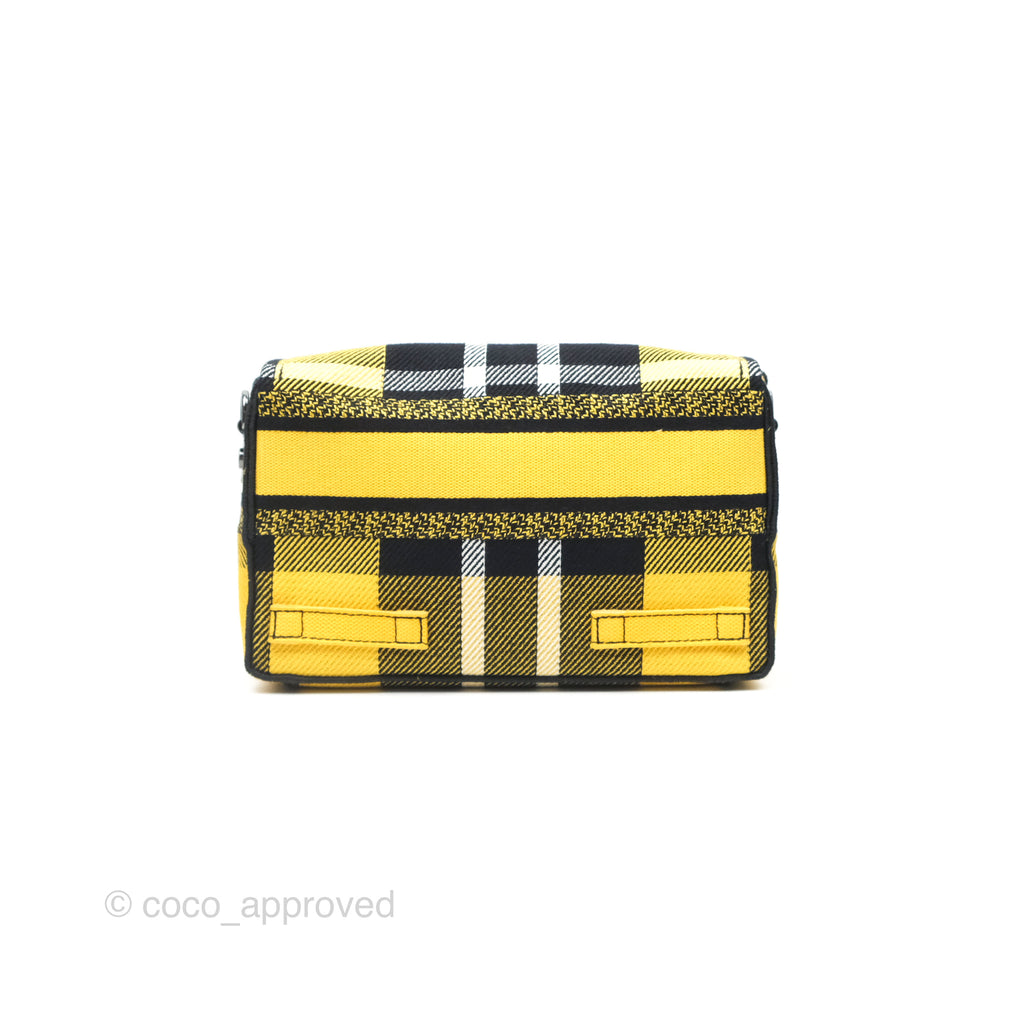 Christian Dior Small Diorcamp Bag Yellow Black Checkered Embroidery