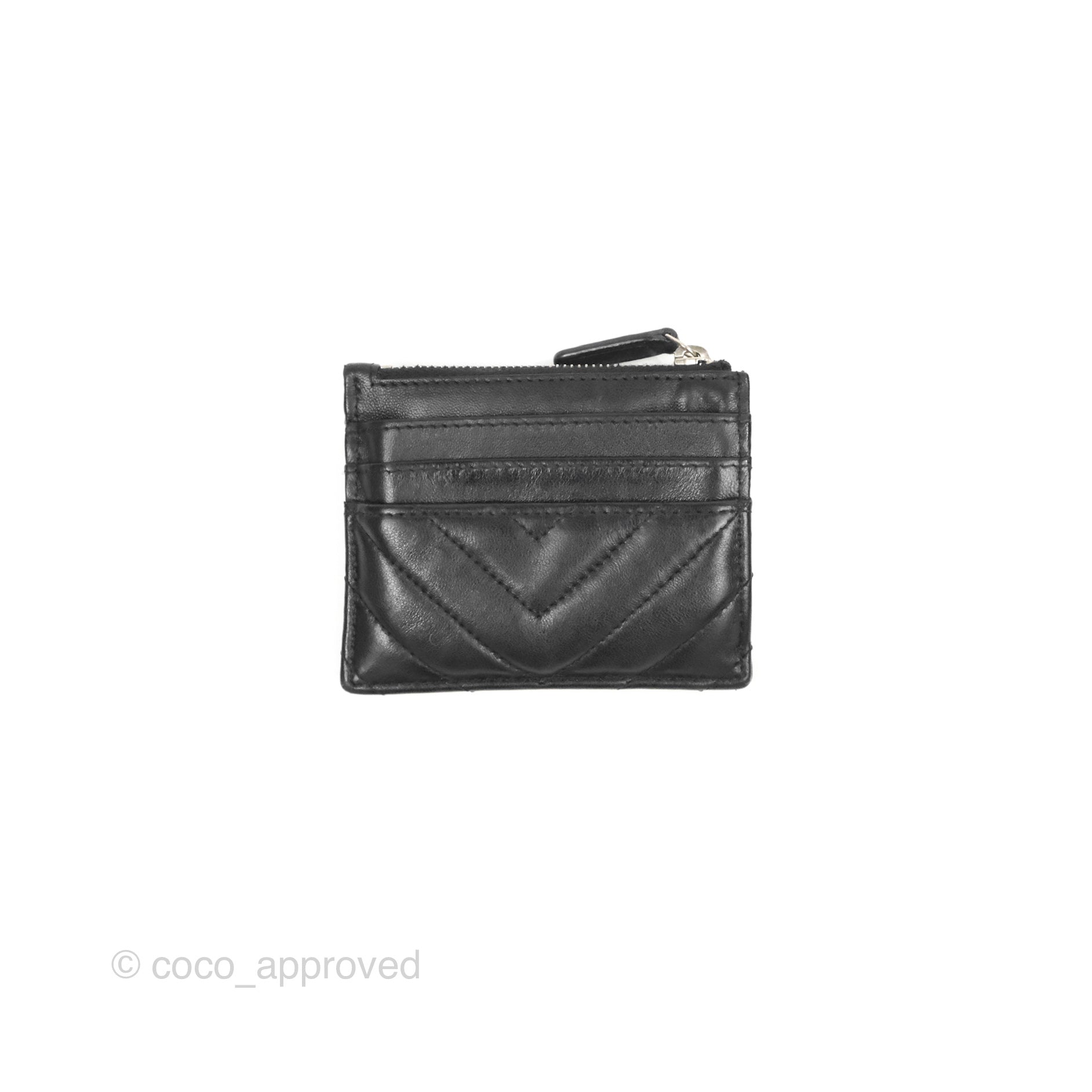 Chanel 19 flap card holder - Shiny lambskin, gold-tone, silver-tone &  ruthenium-finish metal, gray — Fashion