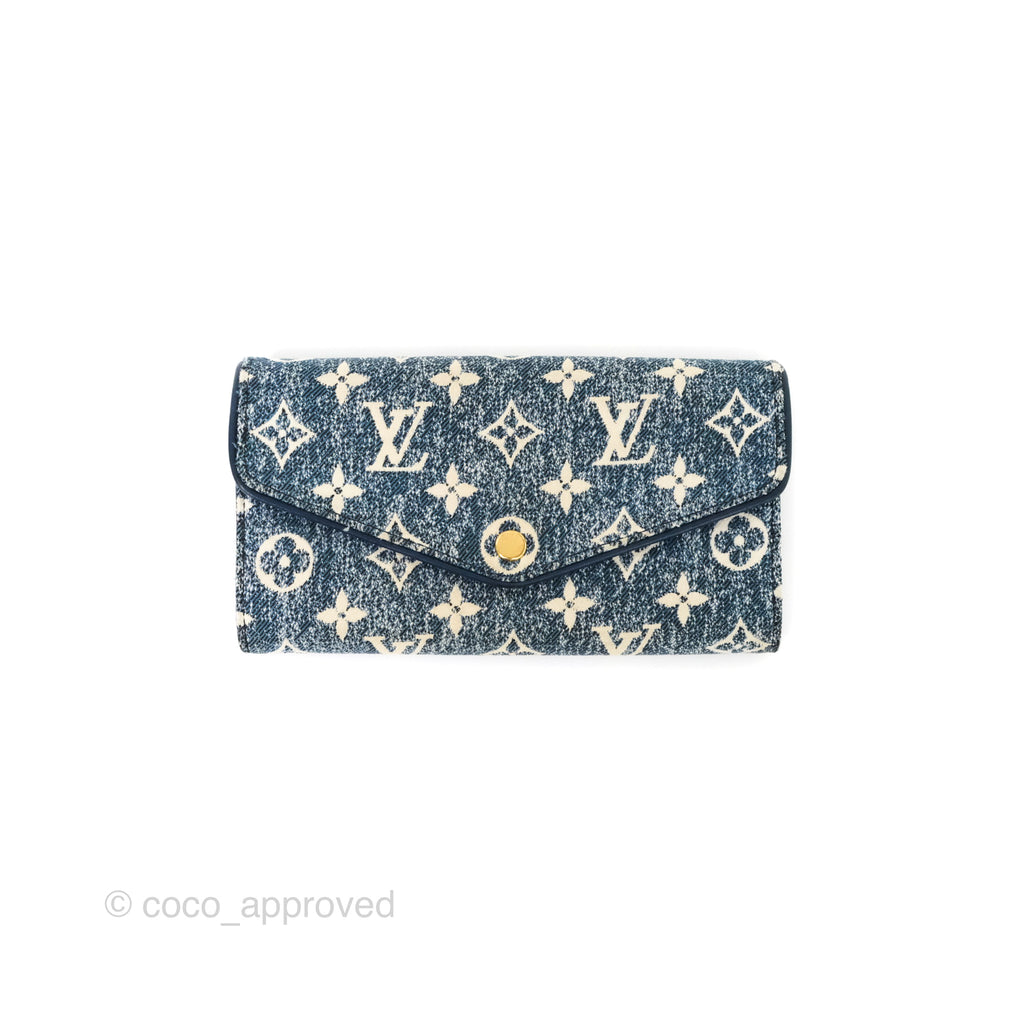 Louis Vuitton Sarah Wallet Blue Denim Monogram Jacquard