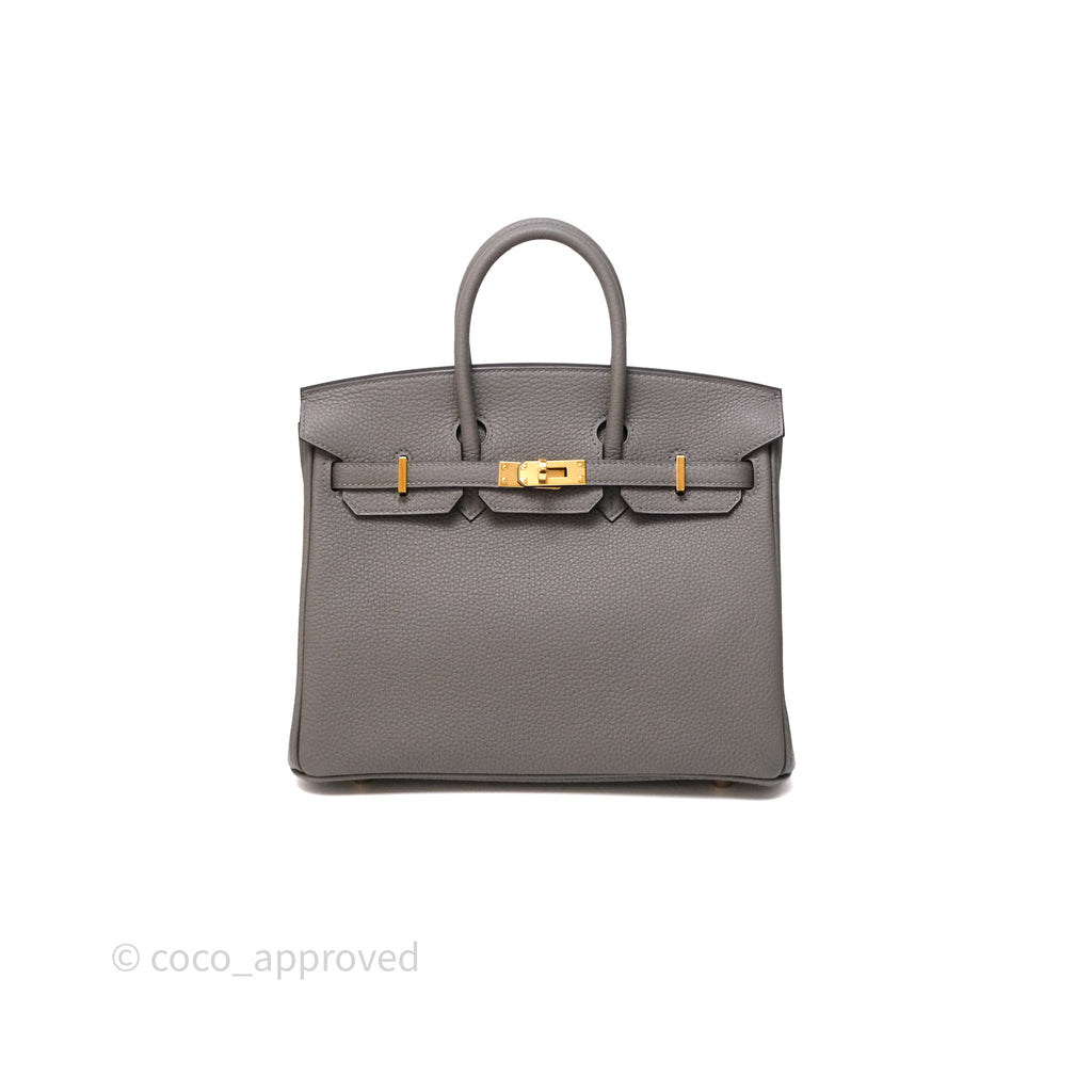 Hermès Birkin 25 Retourne Gris Meyer 0L Togo Gold Hardware