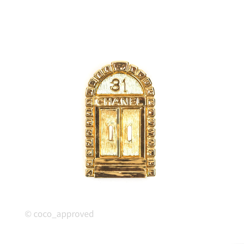 Chanel 31 Rue Cambon Door Brooch Gold Tone 22A