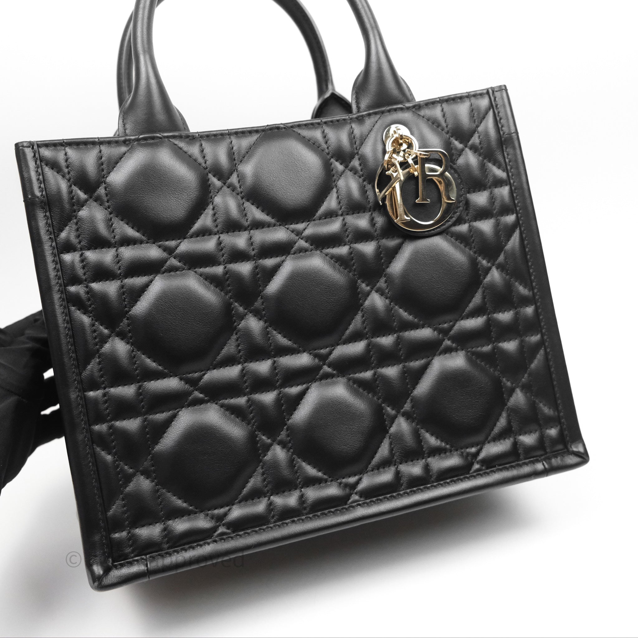 Christian Dior Small Dior Book Tote Black Macrocannage