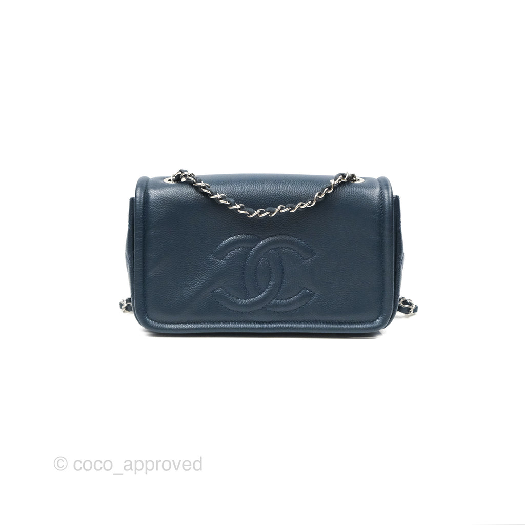 Chanel Medium Timeless CC Flap Bag Navy Caviar Silver Hardware