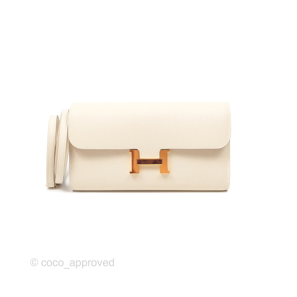 Hermès Constance Long To Go Wallet Craie 10 Epsom Gold Hardware