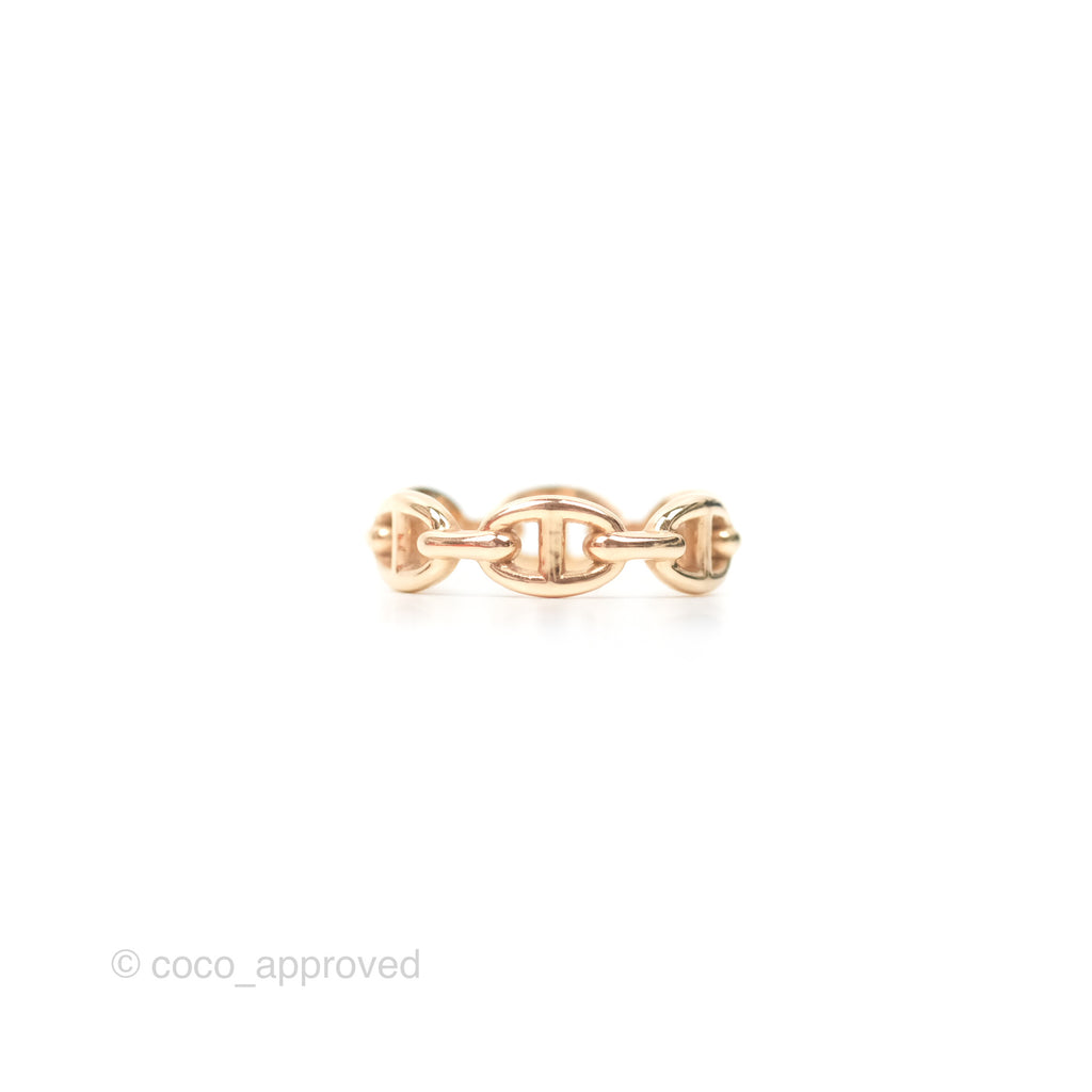 Hermès Chaine d'Ancre Enchainee Band Ring PM Rose Gold 55