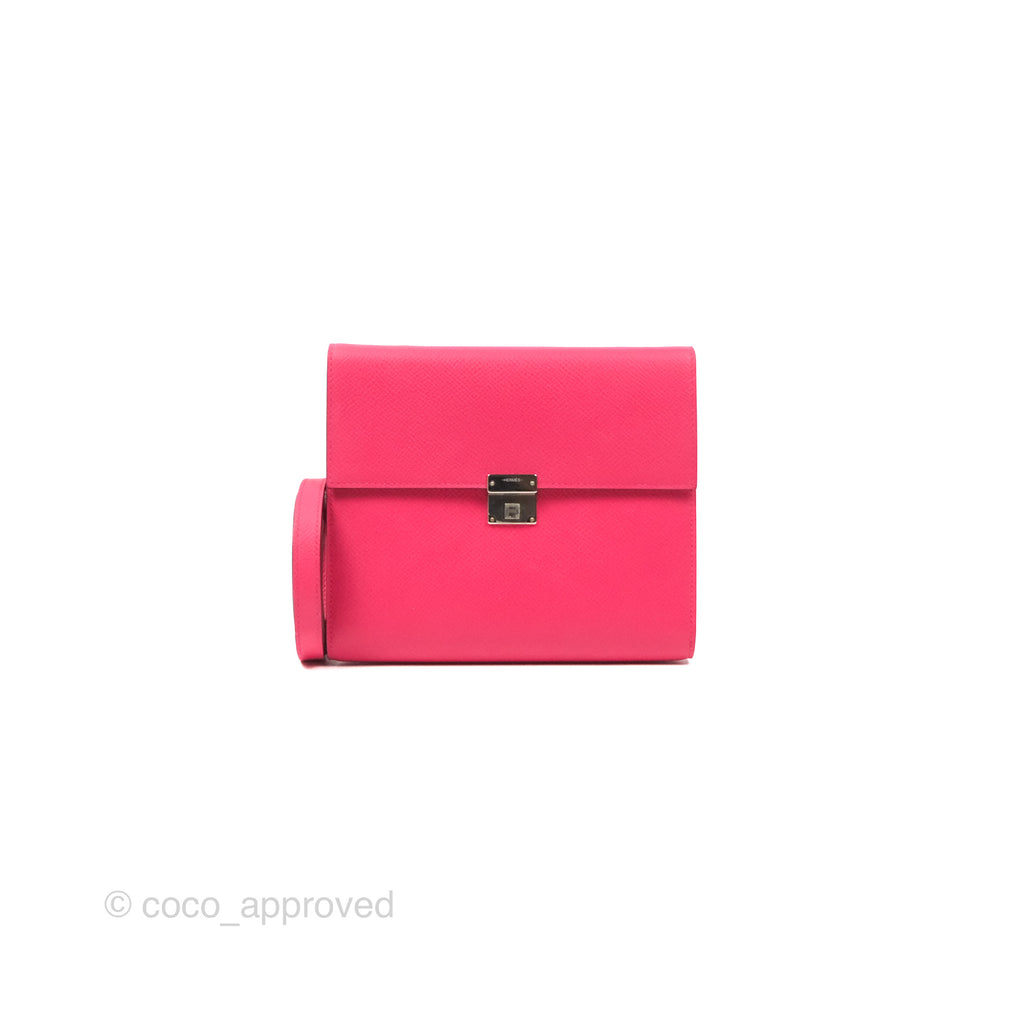 Hermès Clic 16 Wallet (on chain) Rose Extreme Epsom Palladium Hardware