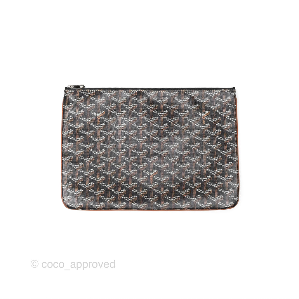 Goyard Sénat MM Pouch Black/ Tan