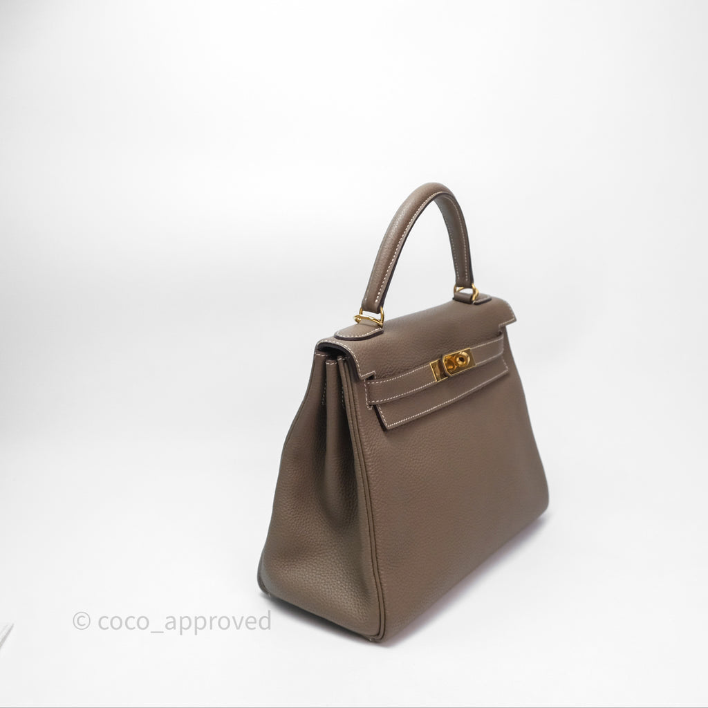 Hermès Kelly II 28 Retourne Etoupe 18 Togo Gold Hardware