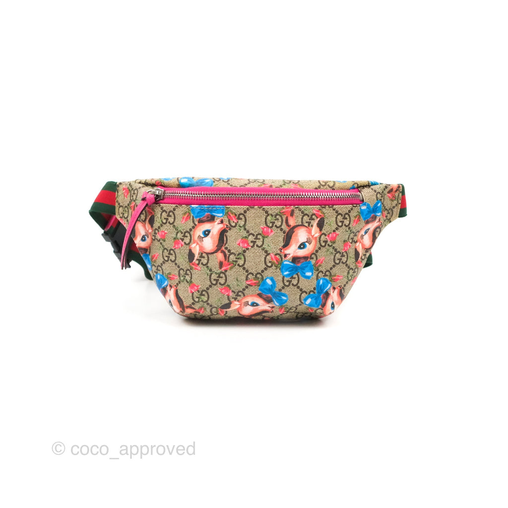 Gucci Girls Supreme Monogram Deer Belt Bag