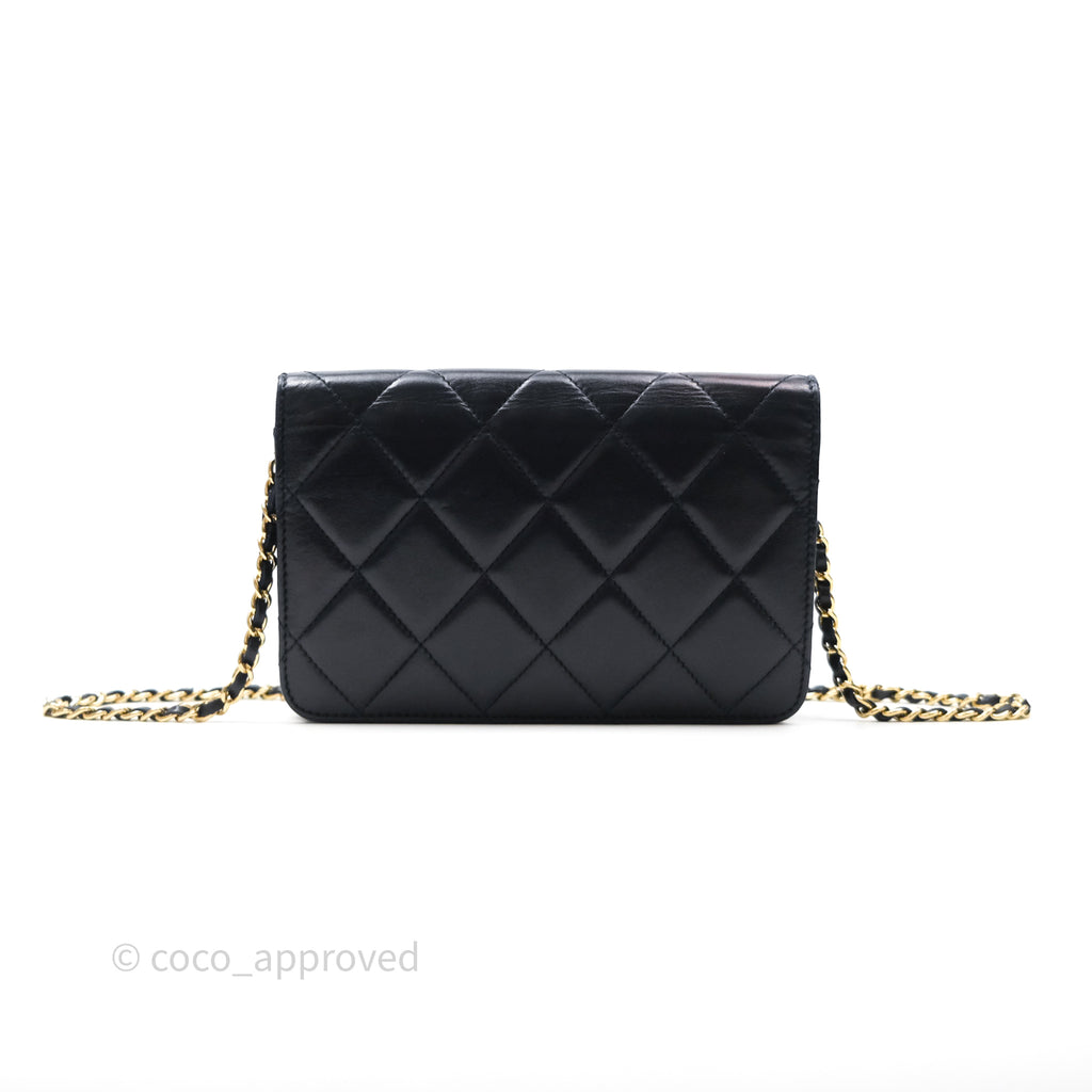 Chanel Golden Class Wallet on Chain WOC Navy Lambskin Gold Hardware