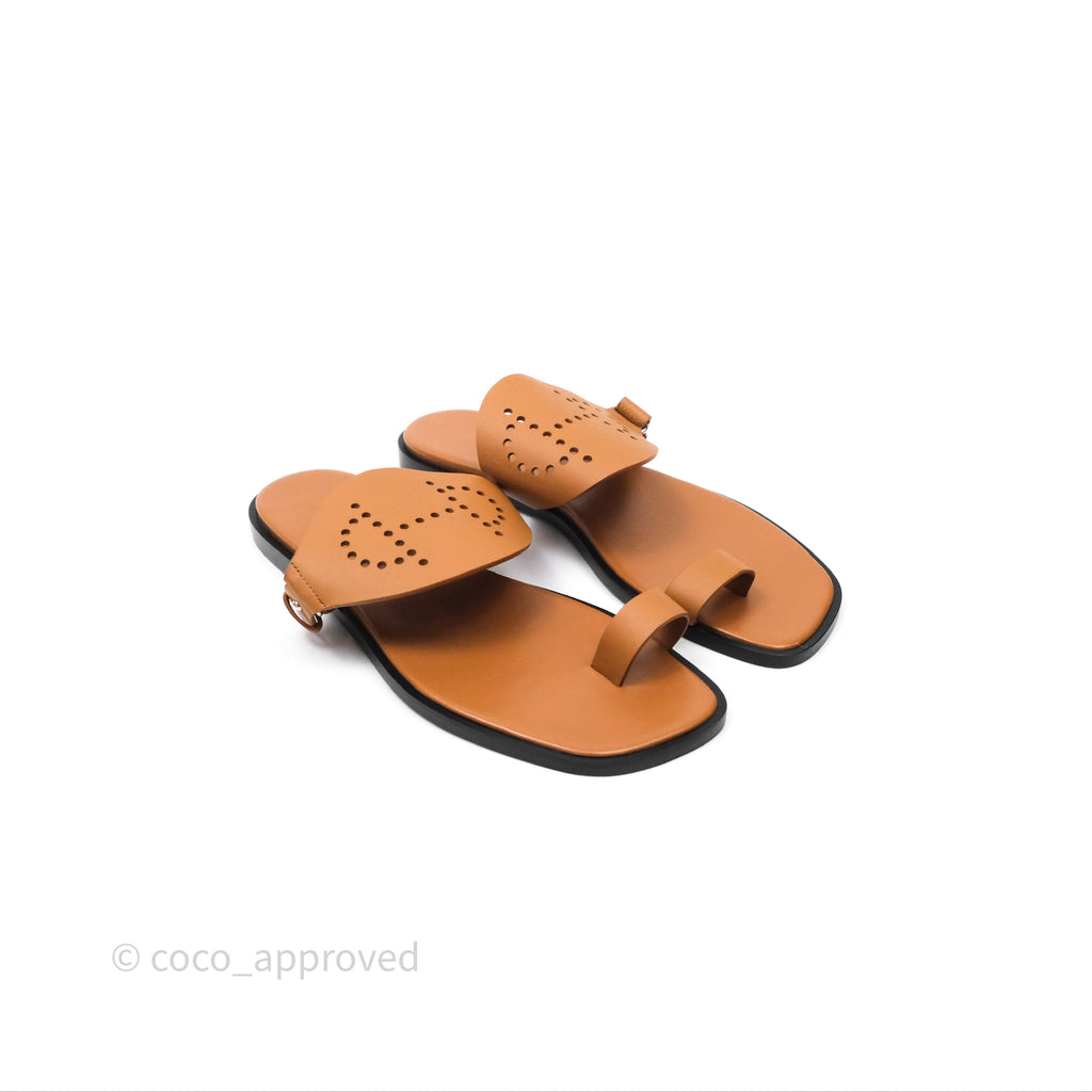 Hermès Hera Sandals Natural Calfskin Size 38