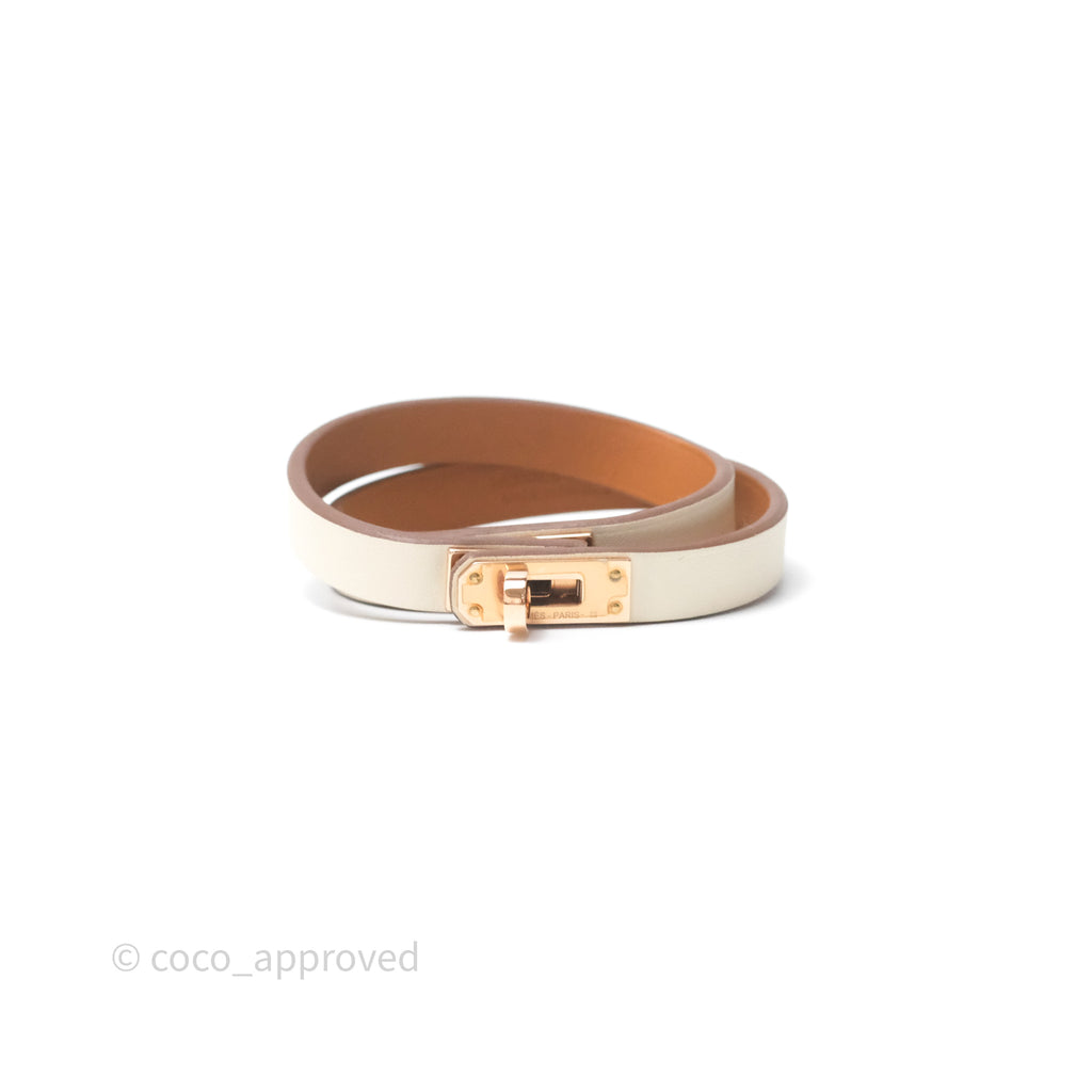 Hermès Mini Kelly Double Tour Bracelet Nata Swift Gold Hardware