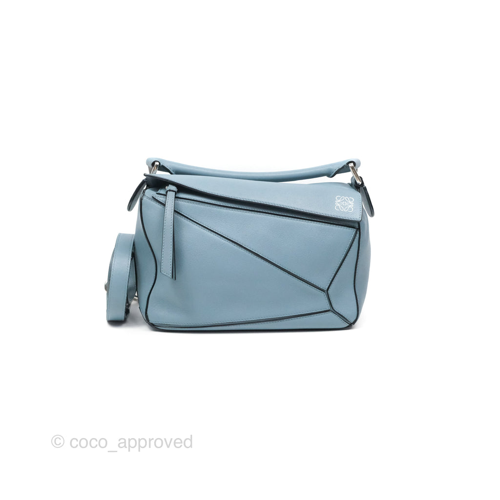 Loewe Small Puzzle Bag Stone Blue Calfskin