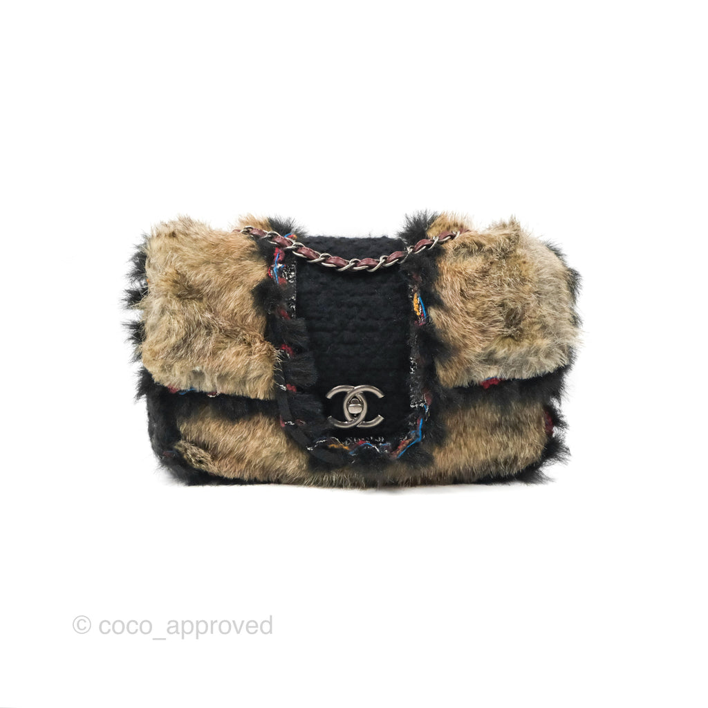 Chanel Fantasy Fur Flap Bag Ruthenium Hardware