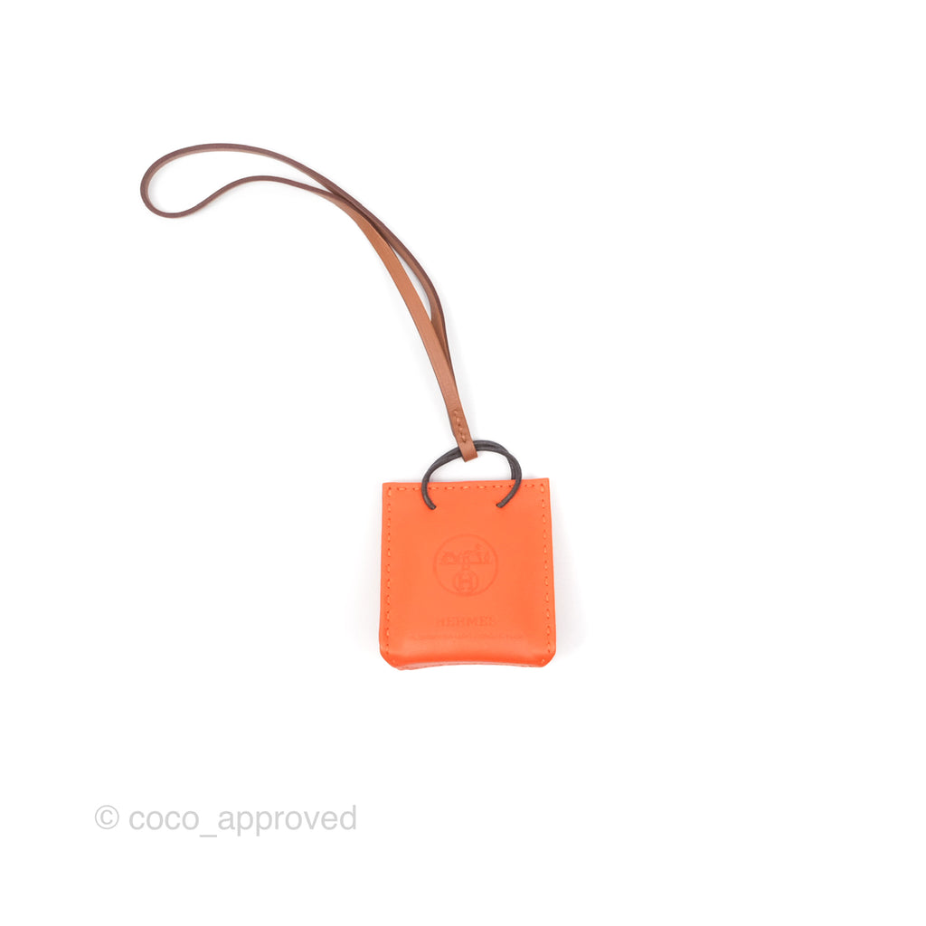 Hermès Orange Shopping Bag Charm