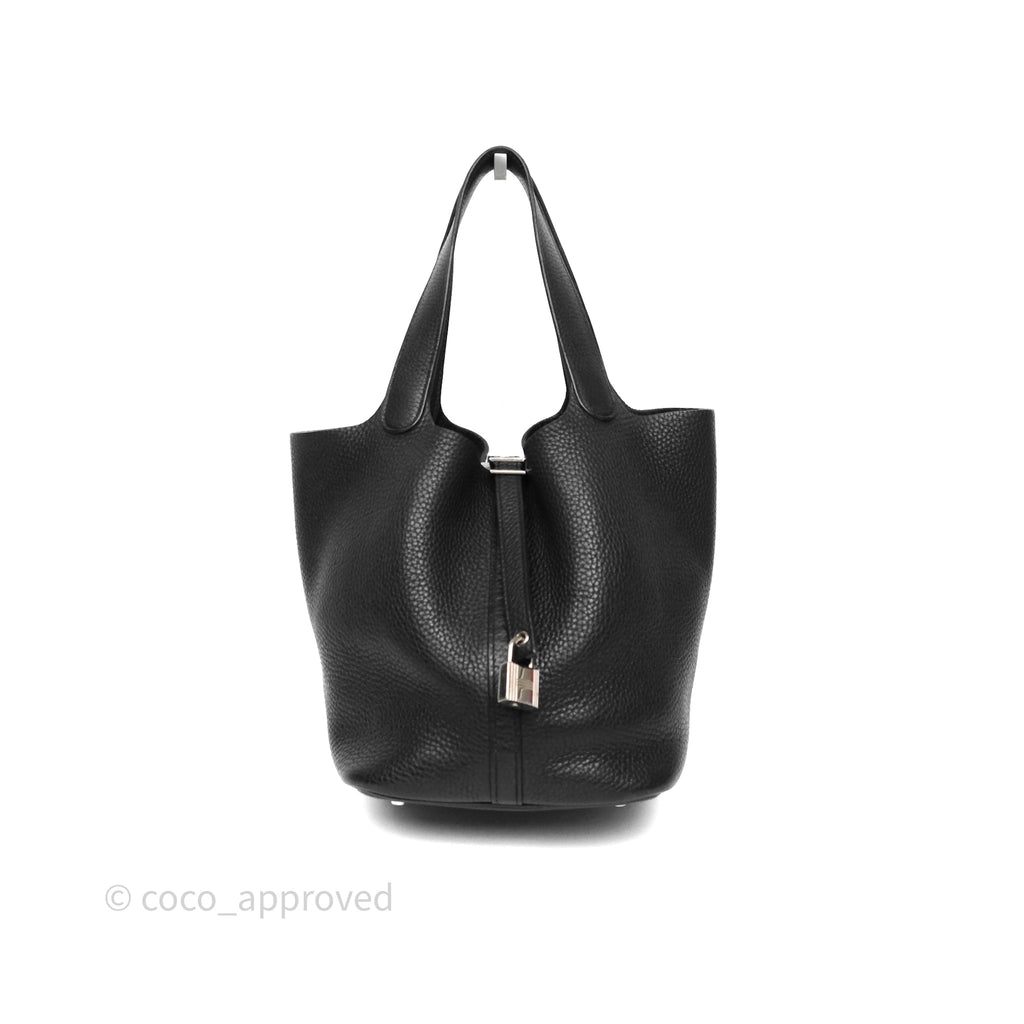 Hermès Picotin 22 Black Noir 89 Clemence Palladium Hardware