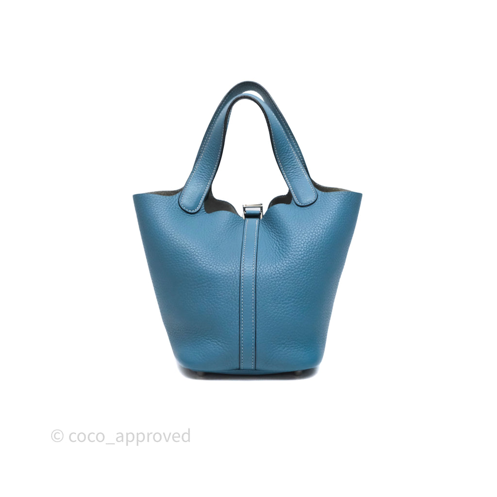 Hermès Picotin 18 Blue Jean 75 Clemence Palladium Hardware