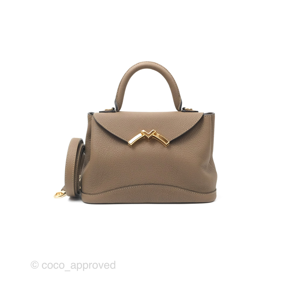 Moynat Gaby BB Taupe Calfskin Gold Hardware