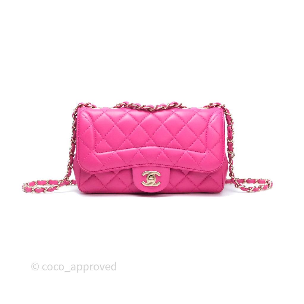 Chanel Quilted Mini Mademoiselle Chic Flap Dark Pink Lambskin Aged Gold Hardware