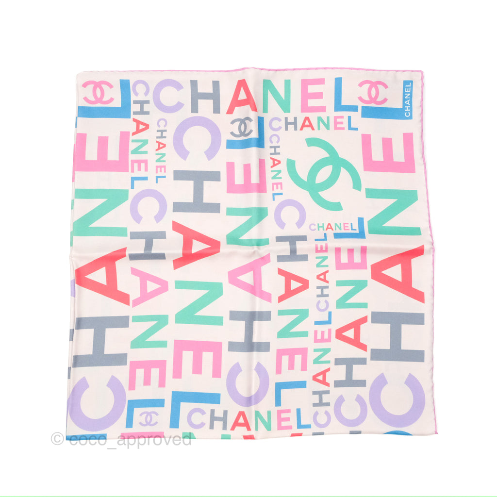 Chanel CC Logo Silk Square Scarf 90