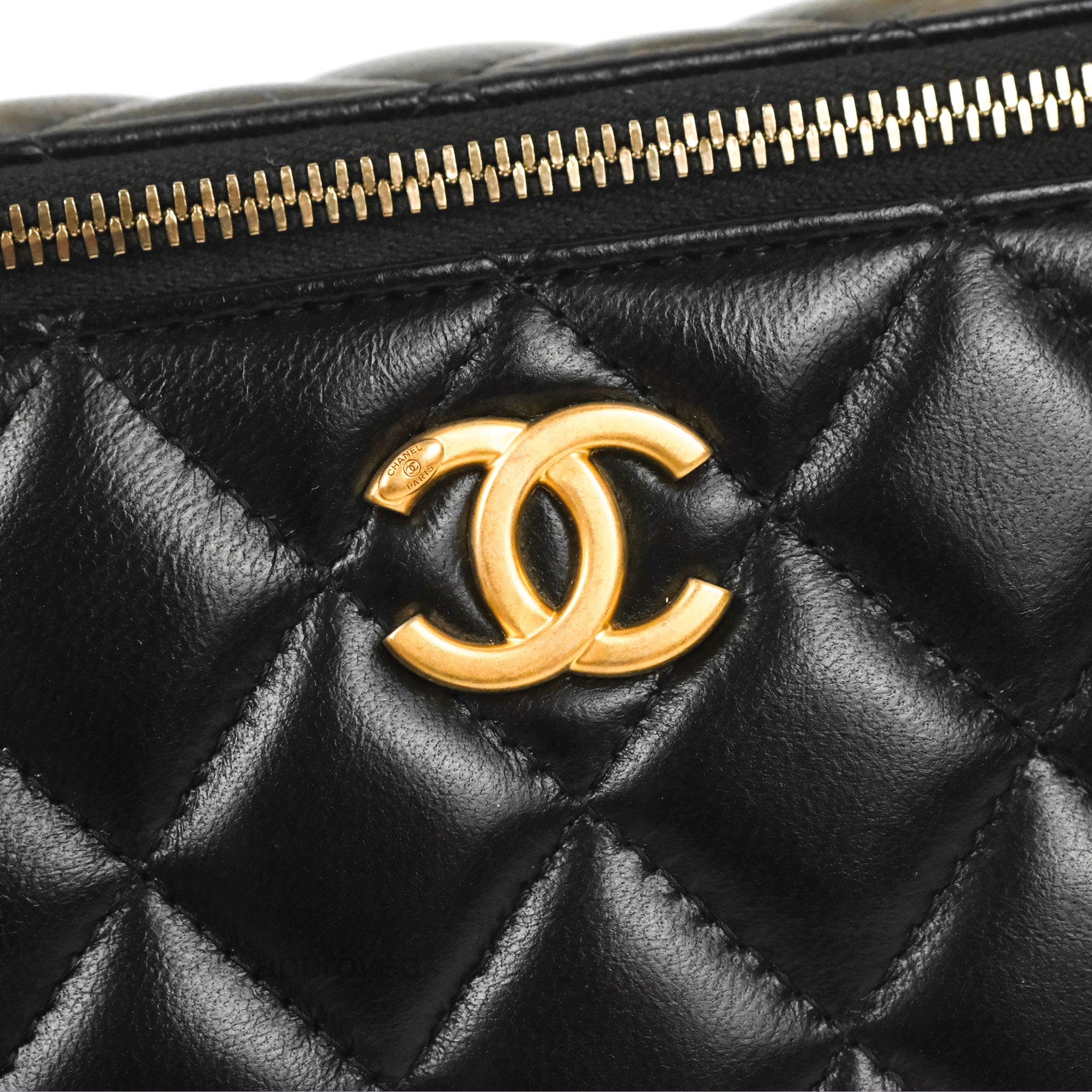 Chanel Pick Me Up Top Handle Vanity with Chain Black Lambskin Aged Gol –  Coco Approved Studio