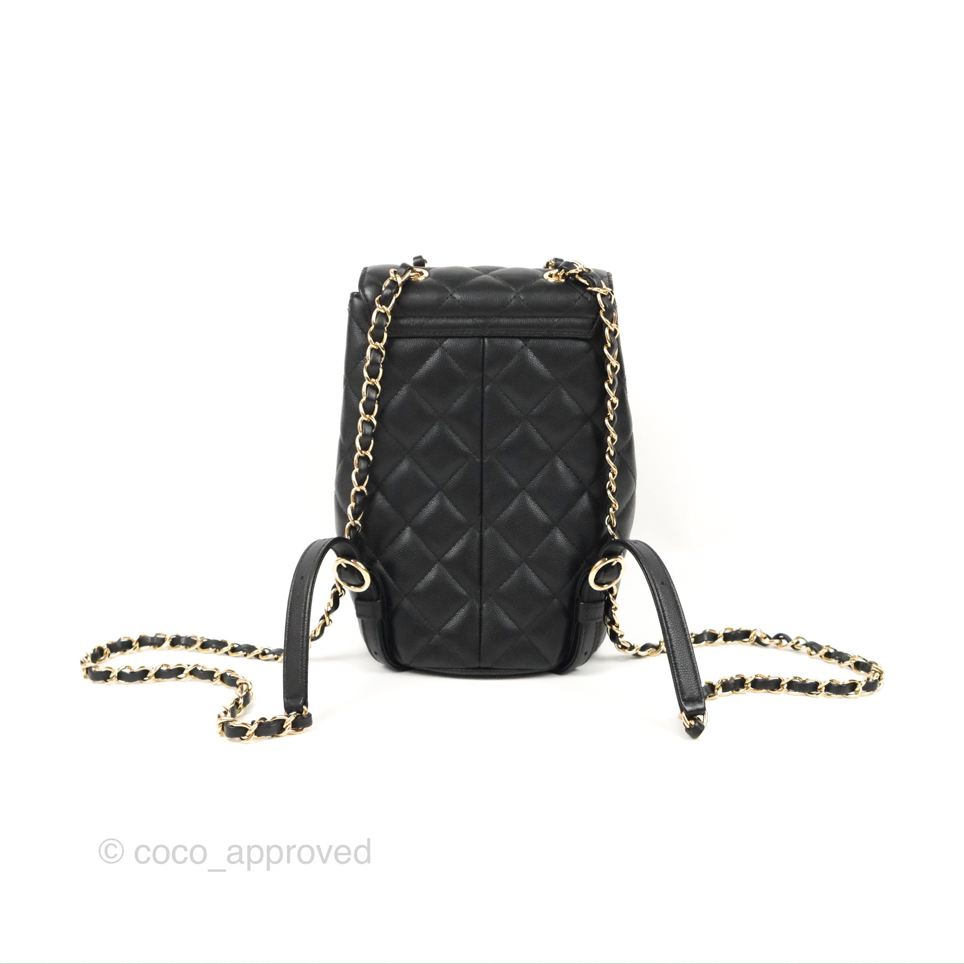 Chanel Pockets Backpack Black Caviar Gold Hardware 22S – Coco