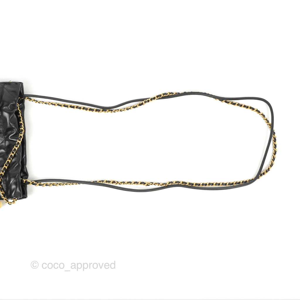 Chanel Mini 22 Bag Gold Black Calfskin Gold Hardware – Madison