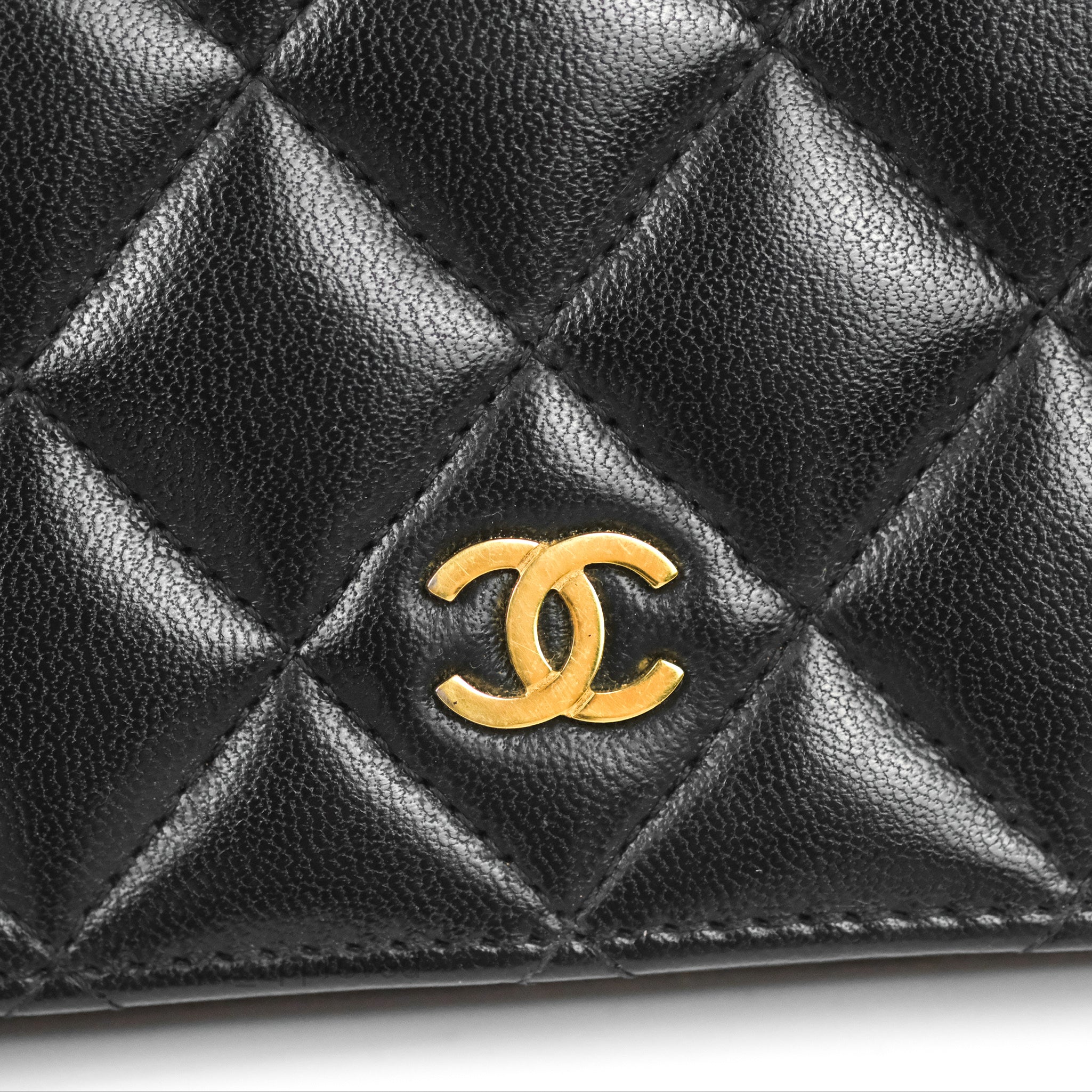 Chanel So Black Quilted Caviar Zip-Around Coin Purse Wallet