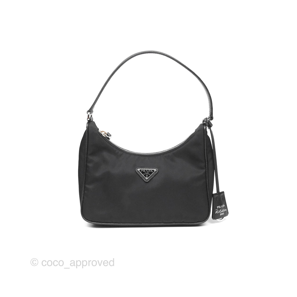 Prada Re-Edition 2005 Nylon Mini Bag Black Silver Hardware