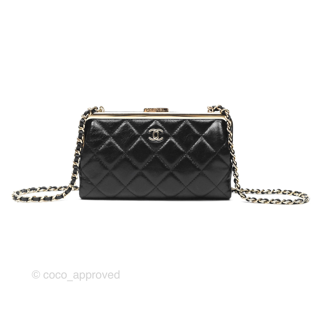 Chanel Clutch on Chain Black Calfskin Gold Hardware