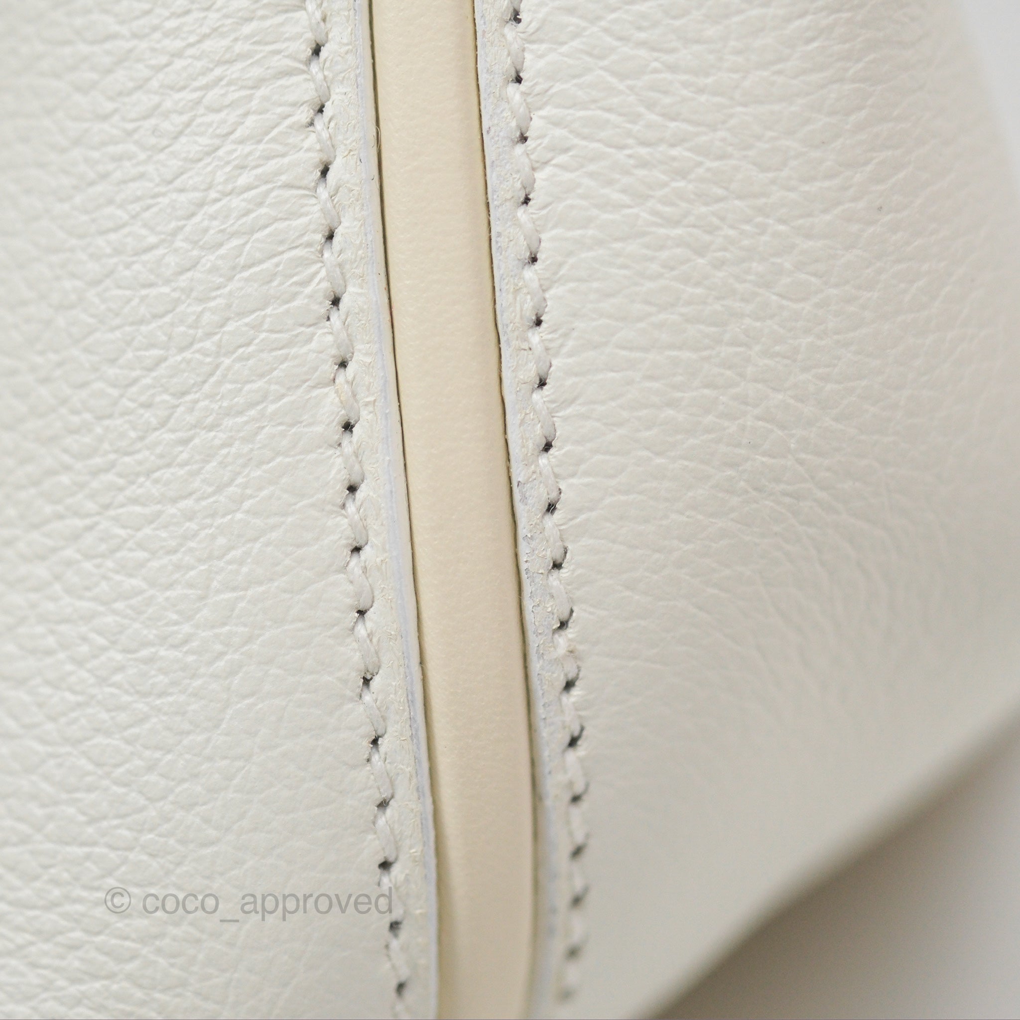 Hermès 24/24 21 Mini Blanc 01/ Nata I2 Evercolor/ Swift Palladium