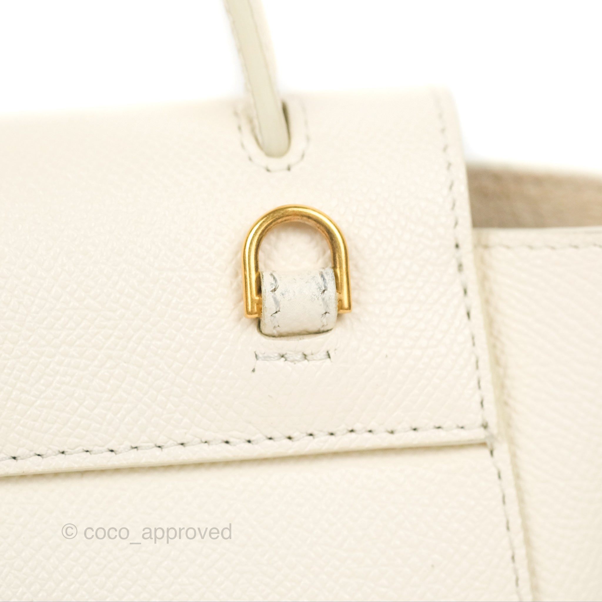 Celine Pico Belt Bag White Grained Calfskin Gold Hardware