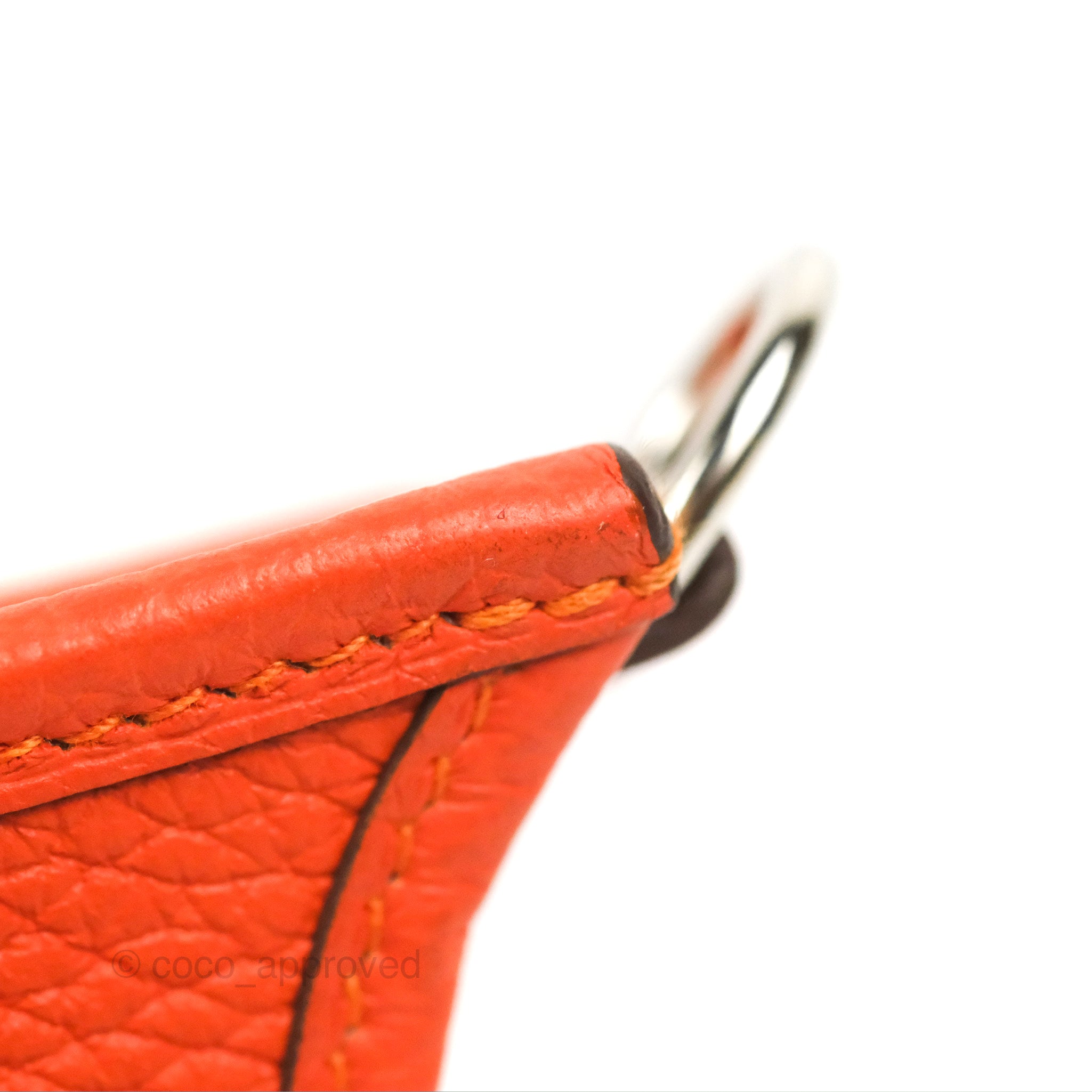 Hermès Mini Evelyne 16 In Orange Taurillon Clemence With Palladium Hardware  in Red