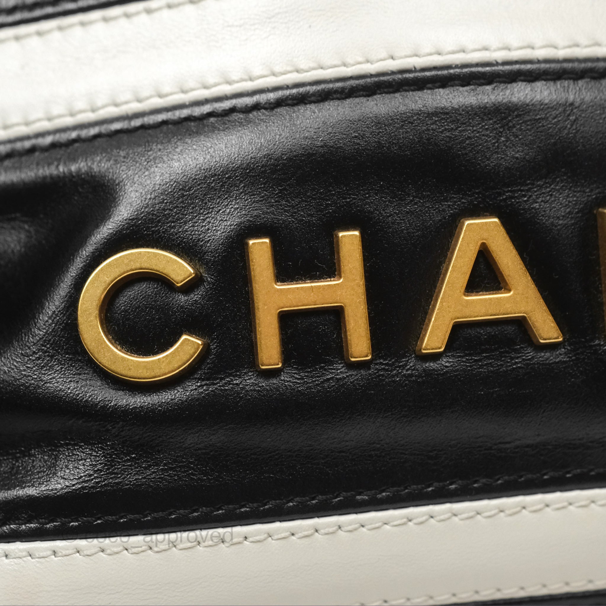 Chanel 22 Mini Bag Striped Black/ White Crumpled Calfskin – Coco