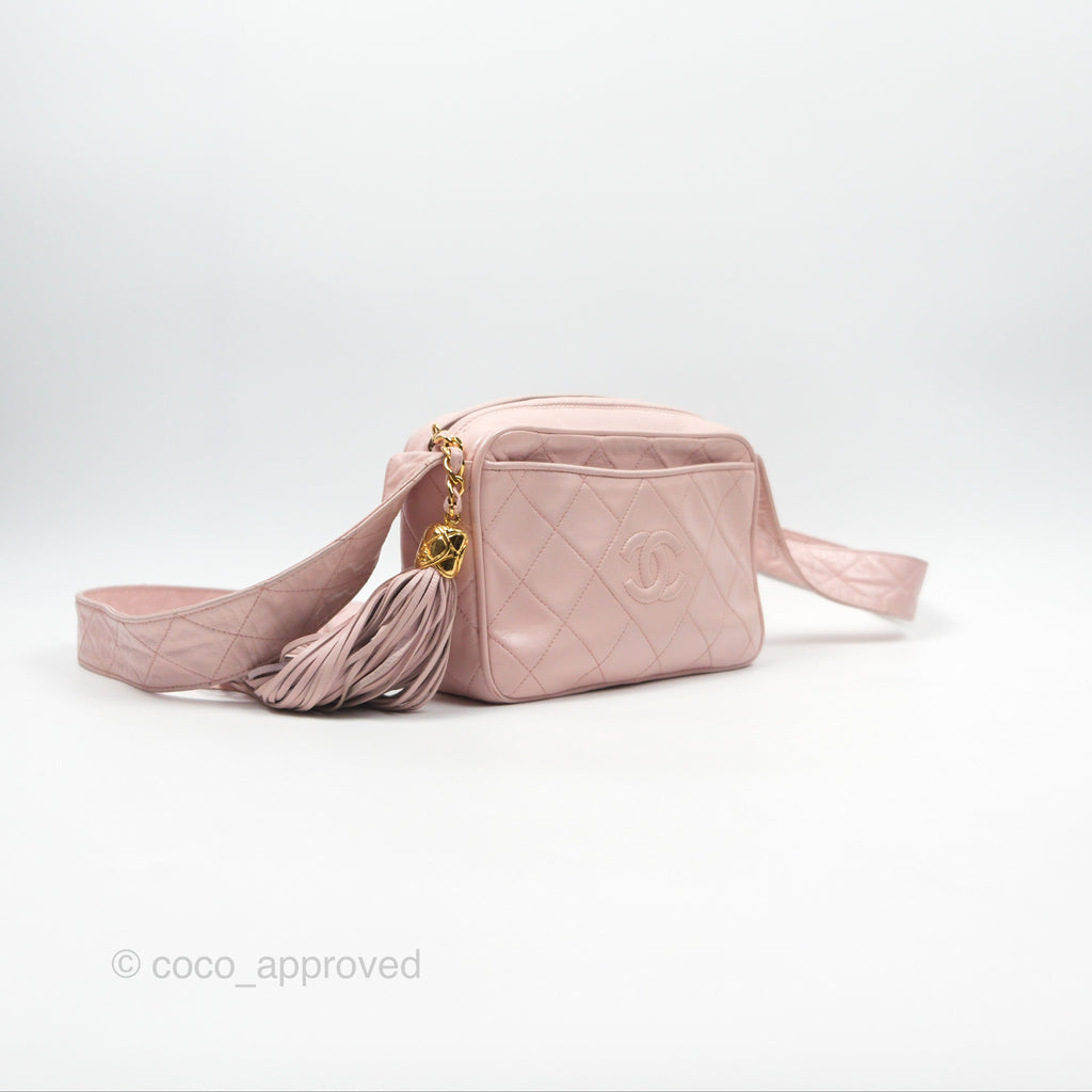 Chanel Vintage Camera Bag Pink Lambskin Gold Hardware