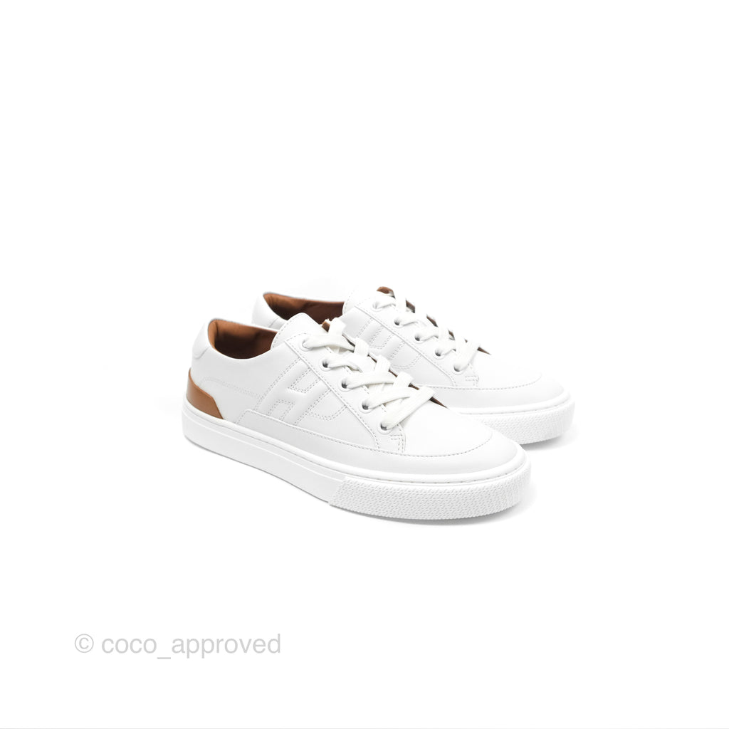Hermes Deep Sneaker Calfskin White Size 36