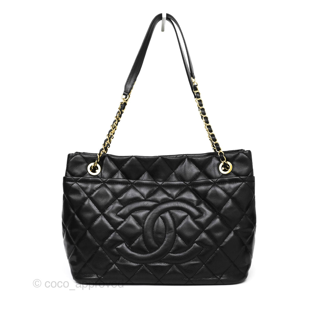 Chanel CC Tote Bag Black Soft Caviar Gold Hardware